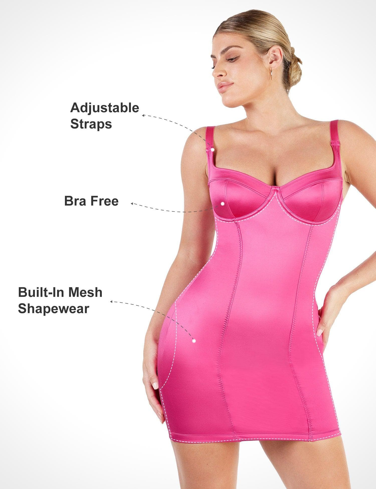 Popilush Shaper & Dress Tummy Control Metallic Shiny Shapewear Romper Or Dress Or Jumpsuit