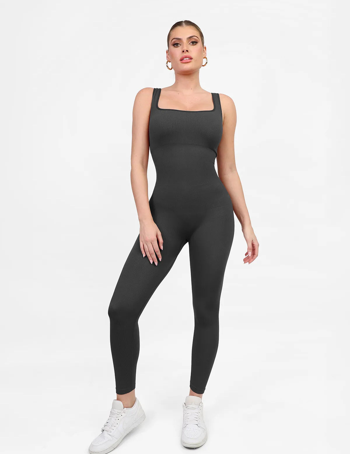 Shapewear Seamless Square Neck Tank Workout Jumpsuit