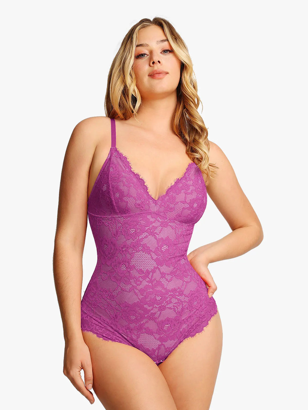 Shapewear Firm Control Smoothing Full Lace Thong Bodysuit