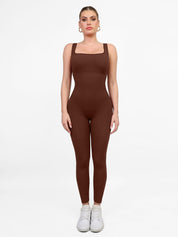 Affiliate Deal Brown / S The Shapewear Jumpsuit  Sport Seamless Square Neck Sport