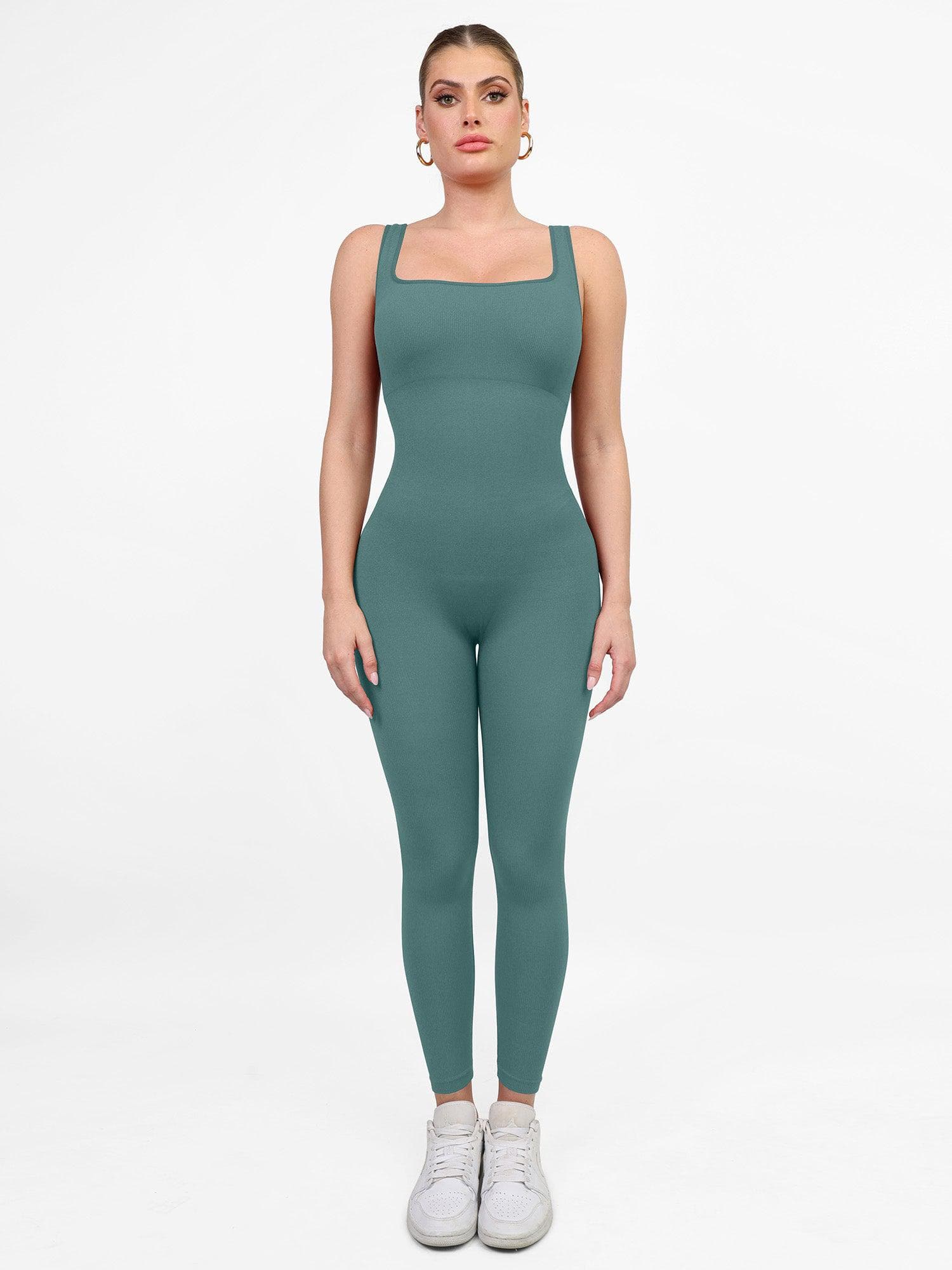 Affiliate Deal Eucalyptus / S The Shapewear Coverall Sport Seamless Square Neck