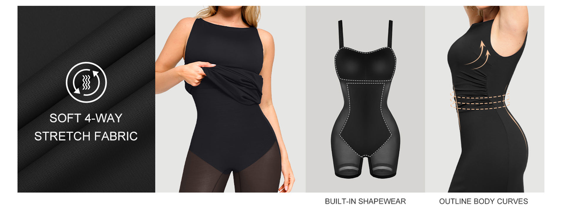 Our shapewear dresses will have you feeling conifdent all night