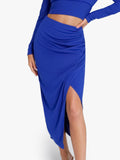 matching sets collection Fashion Outfit Ideas Skirt / Blue / XS Shapewear Rib Modal Off-the-Shouder Top Sculpting Skirt Set