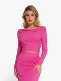 matching sets collection Top / Pink / XS Shapewear Rib Modal Off-the-Shouder Top Sculpting Skirt Set