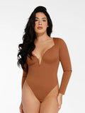 matching sets collection Bodysuit / Brown / XS Shapewear Sculpting Lace Trim Bodysuit Midi Wrap Skirt Set