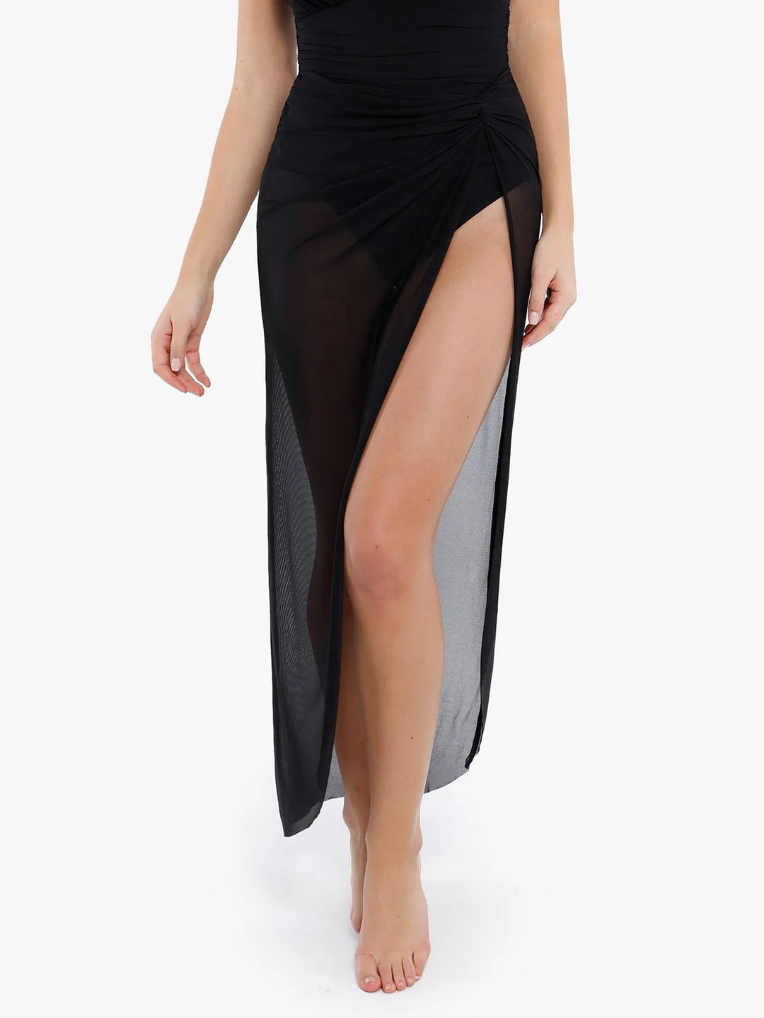 New arrivals Black / XS Bias Twist Mesh Sarong Coverup