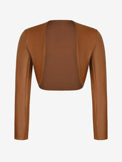 New arrivals Long Sleeve Faux Leather Bolero Jacket