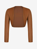 New arrivals Long Sleeve Faux Leather Bolero Jacket