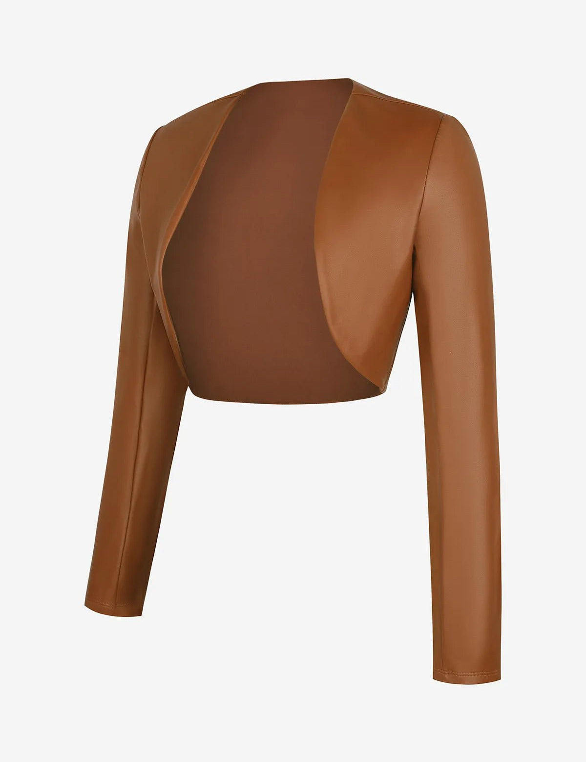 New arrivals Long Sleeve Faux Leather Bolero Jacket