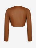 New arrivals Long Sleeve Faux Leather Bolero Jacket