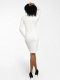 New arrivals Redtag Shapewear Long Sleeve Mock Neck Midi Dress