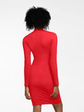 New arrivals Redtag Shapewear Long Sleeve Mock Neck Midi Dress