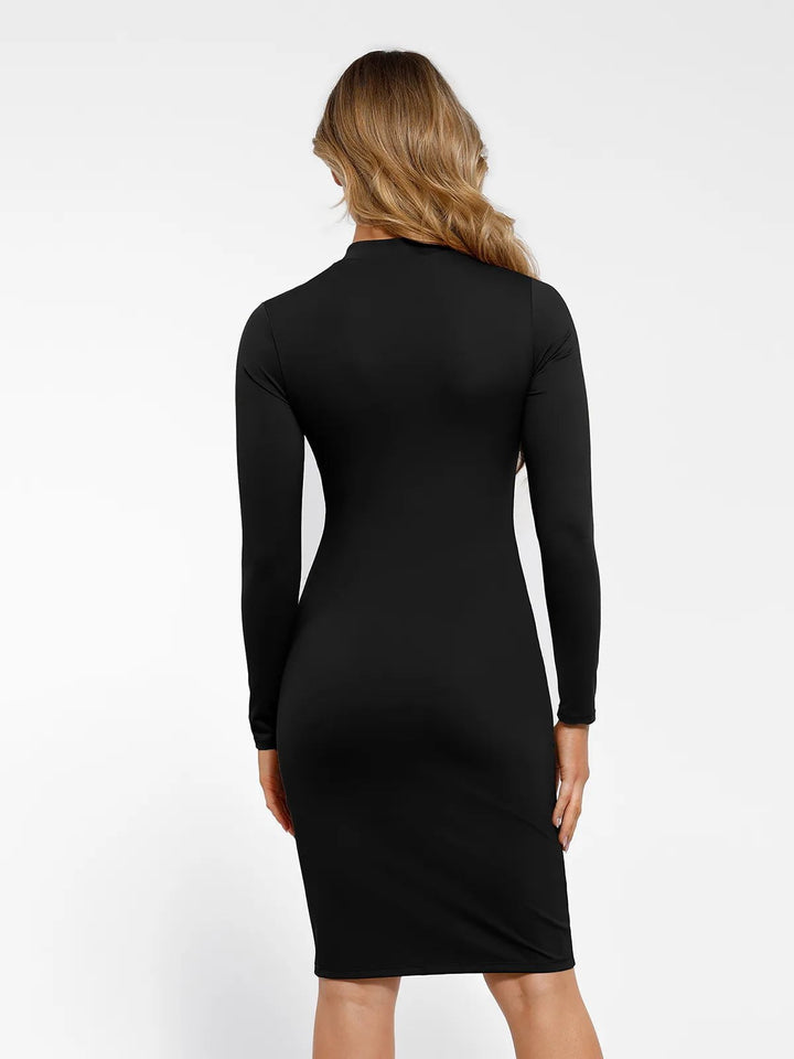 New arrivals Redtag Shapewear Long Sleeve Mock Neck Midi Dress