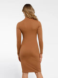 New arrivals Redtag Shapewear Long Sleeve Mock Neck Midi Dress