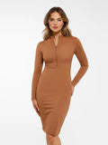 New arrivals Redtag Shapewear Long Sleeve Mock Neck Midi Dress