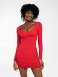 New arrivals Redtag Shapewear Long Sleeve Sweetheart Mini Dress