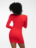 New arrivals Redtag Shapewear Long Sleeve Sweetheart Mini Dress