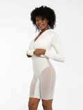 New arrivals Redtag Thermal Shapewear Long Sleeve Mock Neck Midi Dress