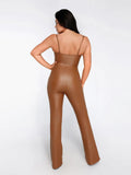 New arrivals Shapewear Faux Leather Corset Bodice Slimming Jumpsuit