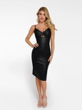 New arrivals Shapewear Faux Leather Hourglass Cutout Corset Bodysuit