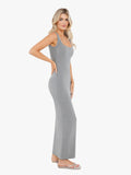 New arrivals Shapewear Modal Slimming Lace Trim Henley Tank Maxi Dress