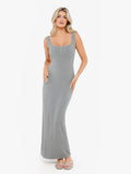 New arrivals Shapewear Modal Slimming Lace Trim Henley Tank Maxi Dress