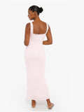 New arrivals Shapewear Modal Slimming Lace Trim Henley Tank Maxi Dress