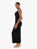 New arrivals Shapewear Modal Slimming Lace Trim Henley Tank Maxi Dress