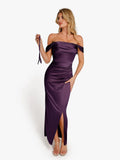 New arrivals Shapewear Off Shoulder Shine Ruched Sculpting Maxi Dress