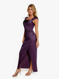 New arrivals Shapewear Off Shoulder Shine Ruched Sculpting Maxi Dress