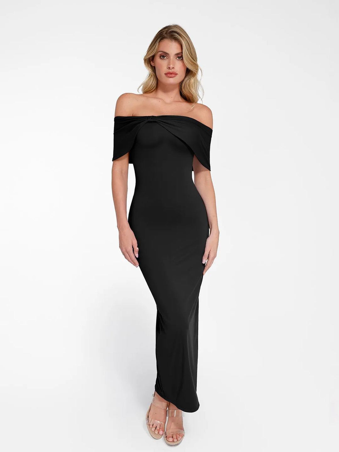 New arrivals Black / XS Shapewear Off-the-Shoulder Slim Column Maxi Dress