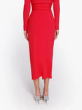 New arrivals Office Work Knee Length Pencil Skirts Shapewear Rib Modal Built In Sculpting Midi Wrap Skirt