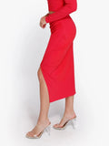 New arrivals Office Work Knee Length Pencil Skirts Shapewear Rib Modal Built In Sculpting Midi Wrap Skirt