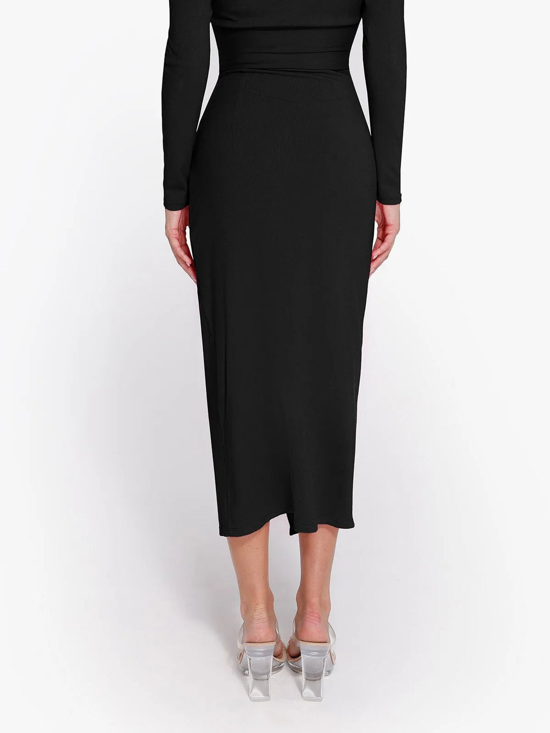 New arrivals Office Work Knee Length Pencil Skirts Shapewear Rib Modal Built In Sculpting Midi Wrap Skirt