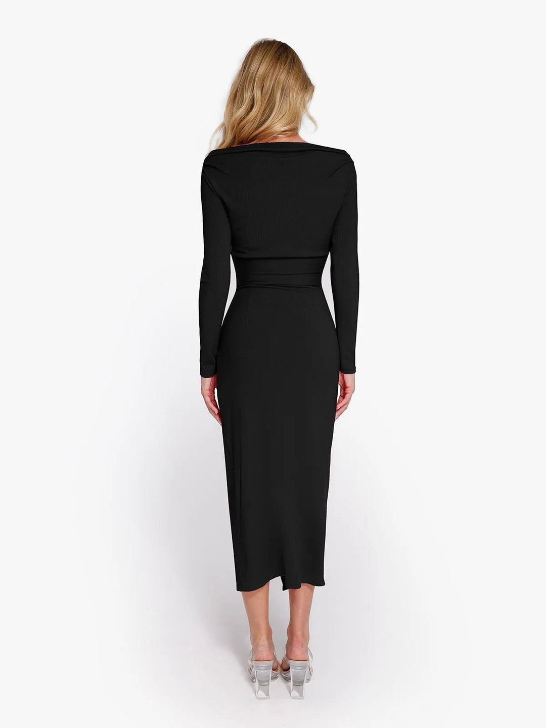 New arrivals Office Work Knee Length Pencil Skirts Shapewear Rib Modal Built In Sculpting Midi Wrap Skirt