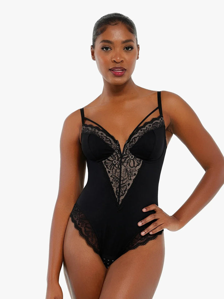 New arrivals Shapewear V-Neck Crisscross Tummy Control Lace Bodysuit