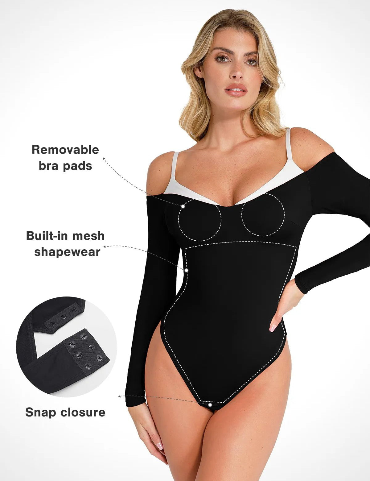 New arrivals The Shapewear Bodysuit Long Sleeve Cold Shoulder