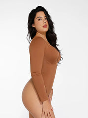 New arrivals The Shapewear Bodysuit Long Sleeve V-Neck Lace Trim