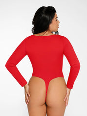 New arrivals The Shapewear Bodysuit Long Sleeve V-Neck Lace Trim