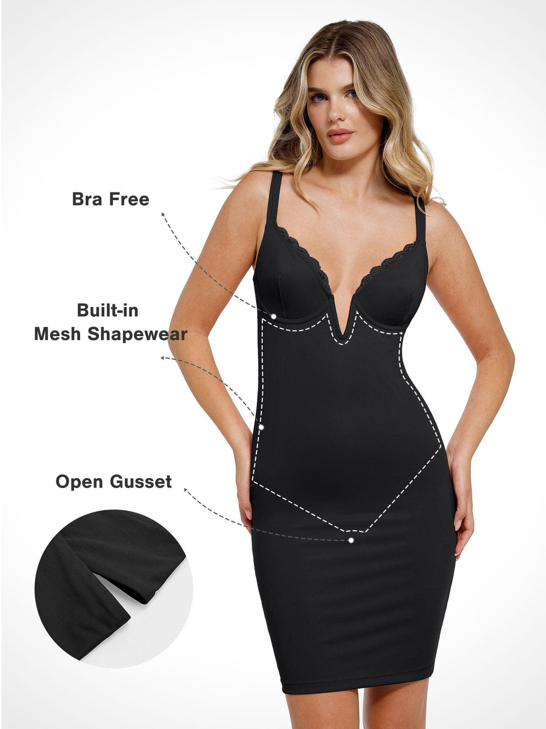 New arrivals Formal Bodycon Party Summer Cocktail Gown The Shapewear Dress Corset Style Deep V-Neck Midi