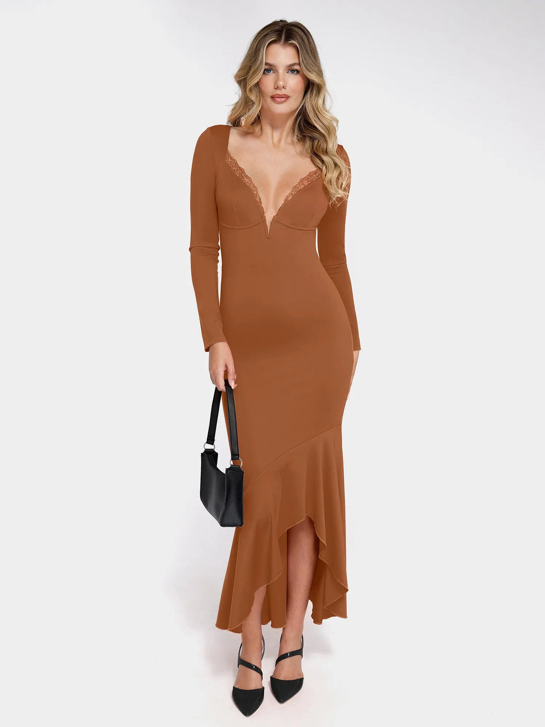 New arrivals The Shapewear Dress Long Sleeve Mermaid Hem Lace Maxi