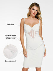 New arrivals The Shapewear Dress Midi with Mesh Detail