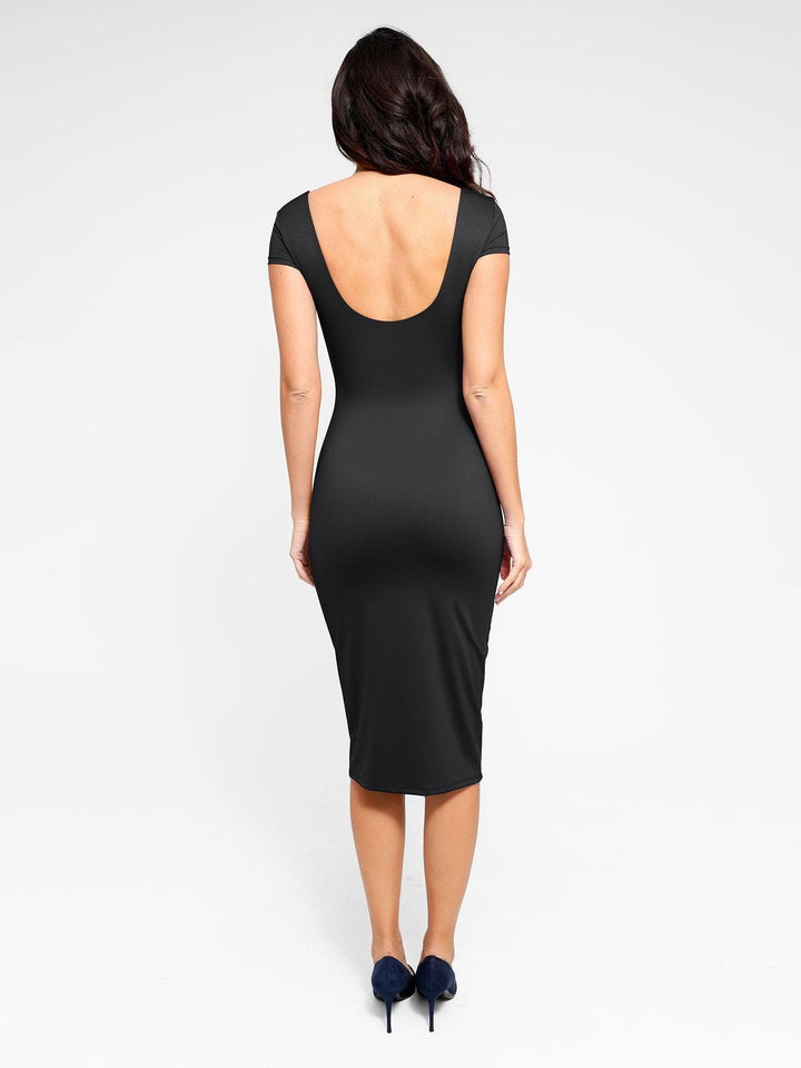 Popilush Bodycon Summer Dress Low Back Built-in Shapewear Backless Dress or Jumpsuit