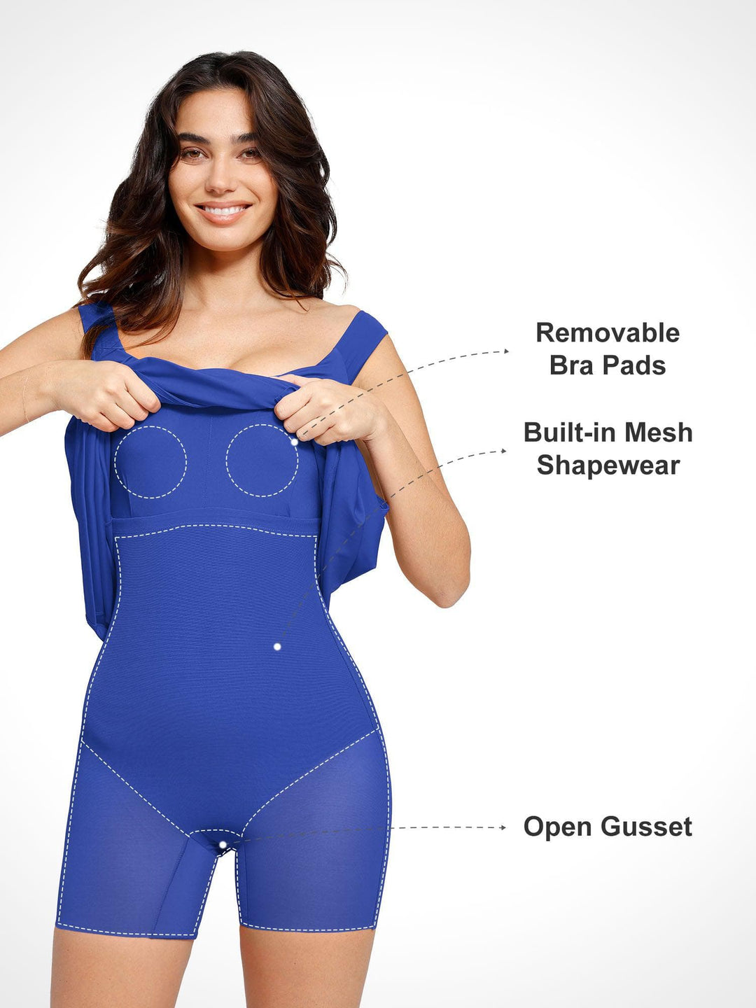 Popilush® Bodycon Summer Dress Low Back Built-in Shapewear Backless Dress or Jumpsuit