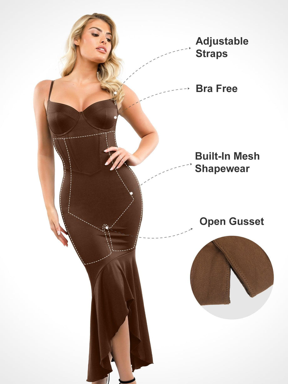 With and without the corset on  Formal dresses long, Corset, Body shapers