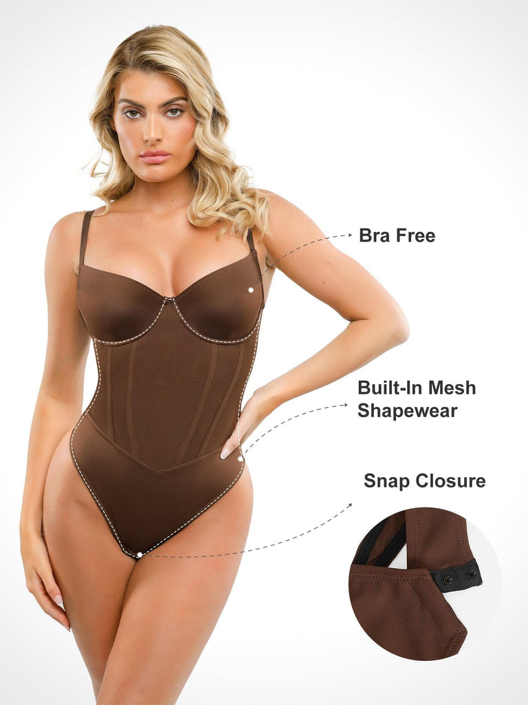 Womens Shapers Shapewear Bodysuit Thong For Women Body Shaper Slimming With  Built In Bra Deep V From 30,18 €
