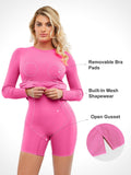 Popilush® Built-In Shapewear Crew Neck Long Sleeve Midi Dress