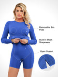 Popilush® Built-In Shapewear Crew Neck Long Sleeve Midi Dress