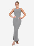 Popilush® Bodycon Summer Dress Built-In Shapewear Crew Neck Sleeveless Maxi Lounge Dress