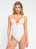 Popilush® Tops Body Shaper The Shapewear Bodysuit Deep-V Neck Lace Corset Style